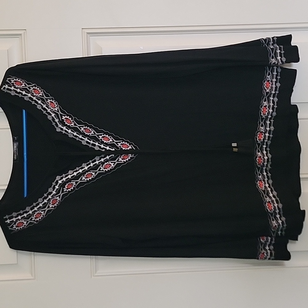 Women's Black Embroidered Tunic Shirt